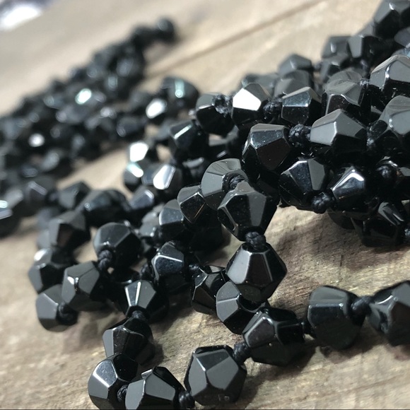 Hand-strung Beaded Multi-Wrap Flapper Necklace-new - Picture 2 of 4